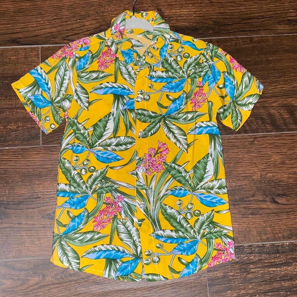 Tropical 🌴 print boys button shirt